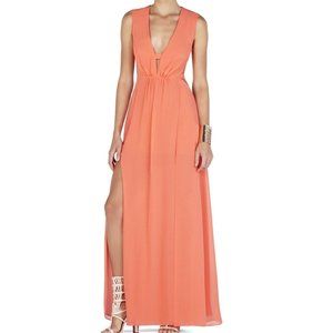 BCBGMaxAzria Alda Plunging V Neck Dress